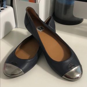 Coach cap-toe leather flat